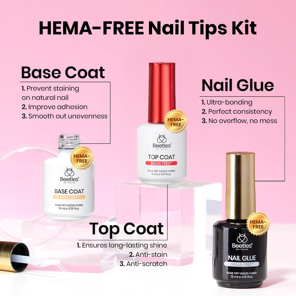 Beetles Gel Polish 9 in 1 Gel Nail Glue for Clear Acrylic Nail Tips