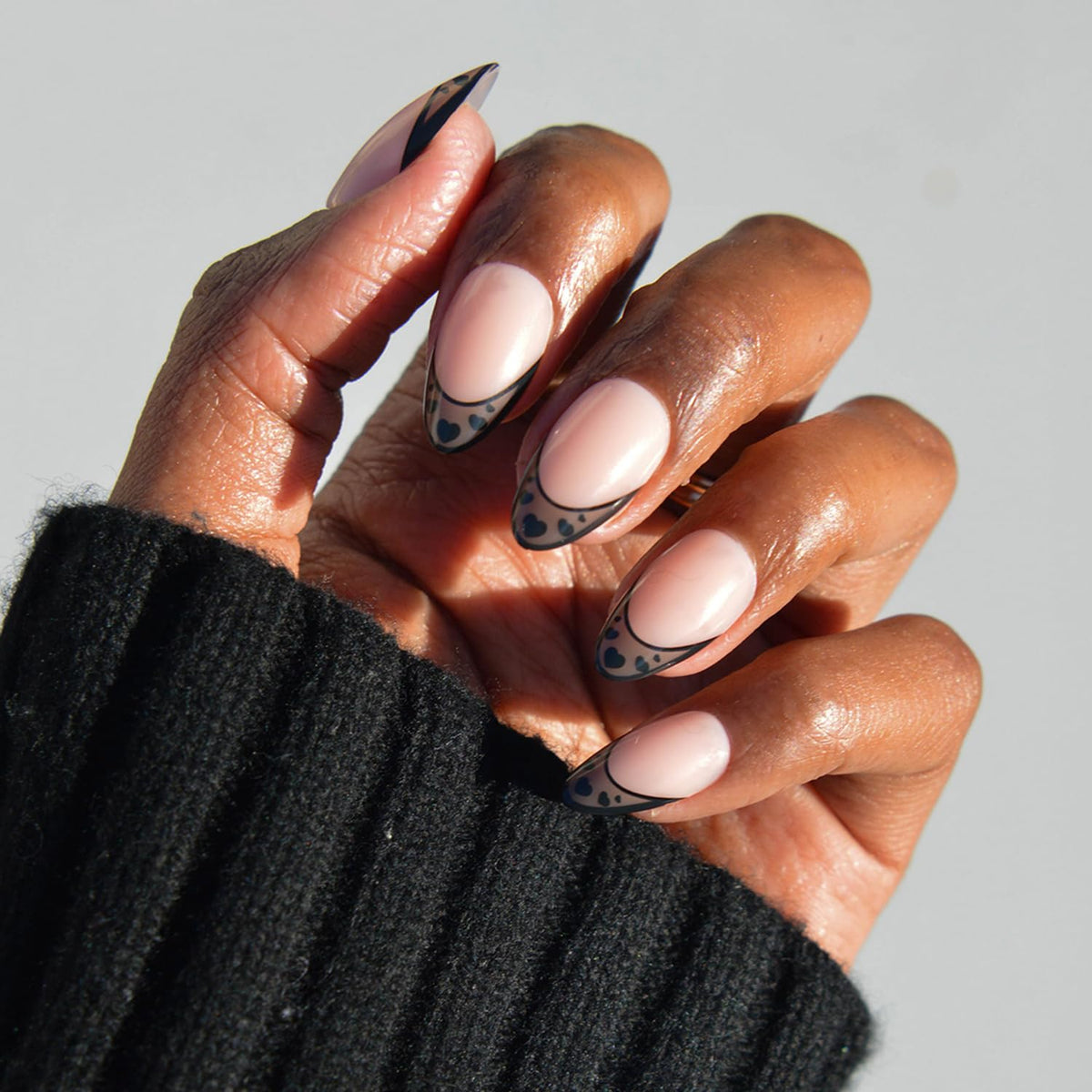 Glamnetic Halloween Press On Nails, Short Oval Cat-Eye, Bitter Orange