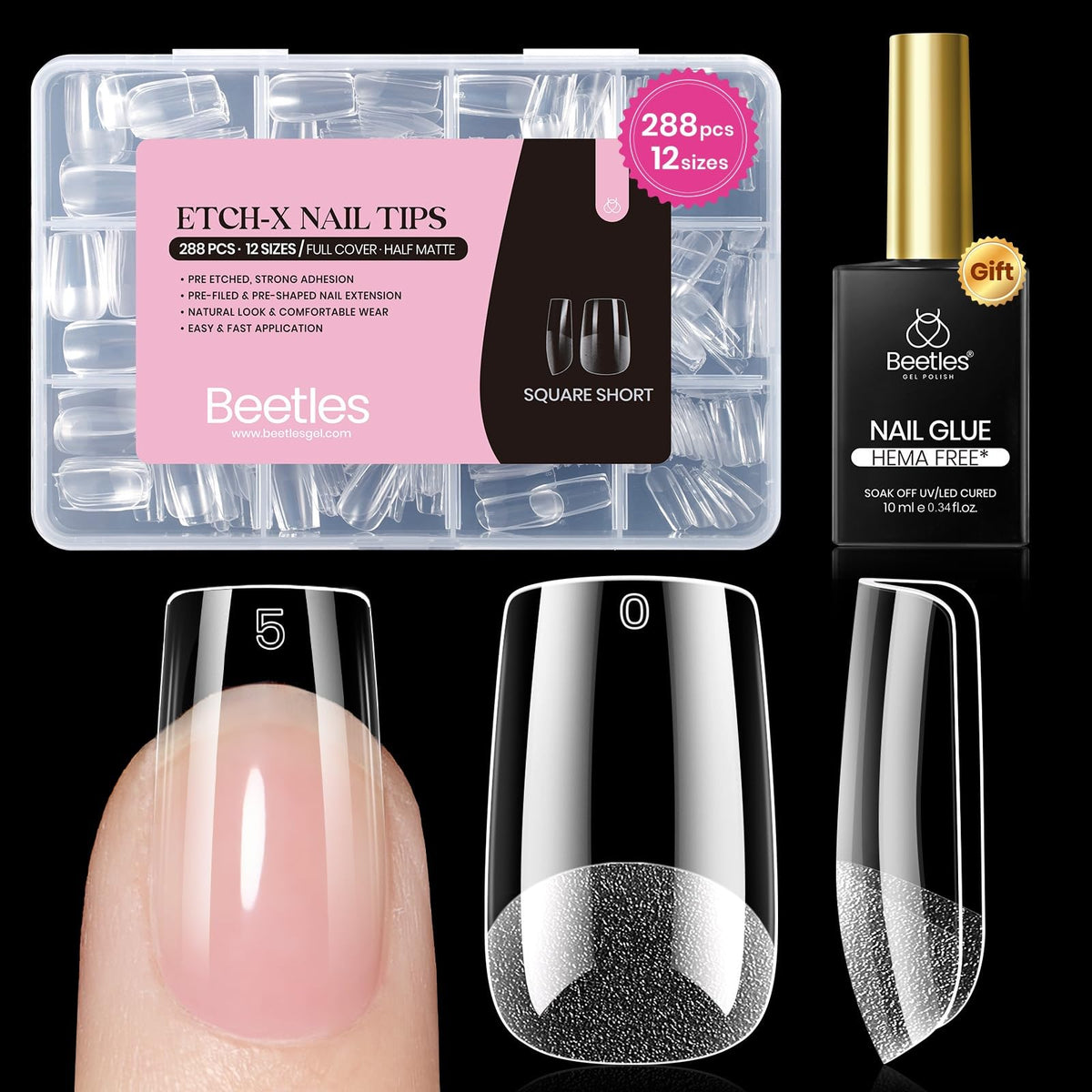 Beetles Gel Polish 9 in 1 Gel Nail Glue for Clear Acrylic Nail Tips