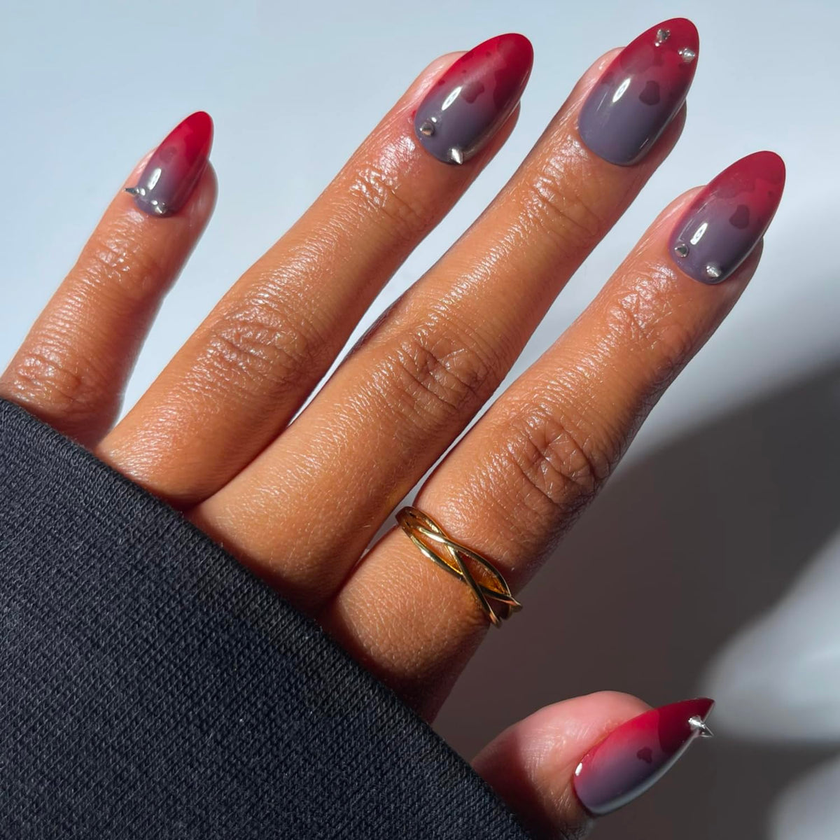 Glamnetic Halloween Press On Nails, Short Oval Cat-Eye, Bitter Orange