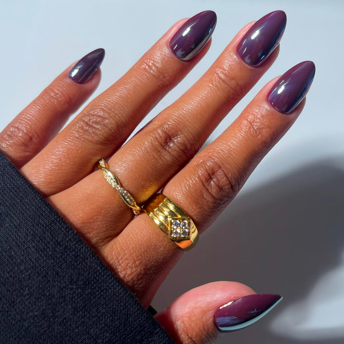 Glamnetic Halloween Press On Nails, Short Oval Cat-Eye, Bitter Orange