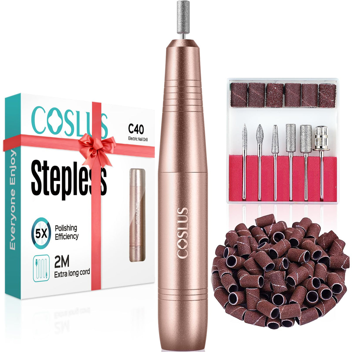 COSLUS C40 Electric Nail Drill Professional, Precise Speed Dial, Purple