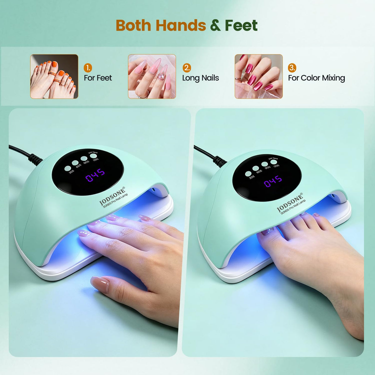 JODSONE U V LED Nail Lamp, Nail Dryer for Gel Polish, Led Light with Automatic Sensor & 4 Timers