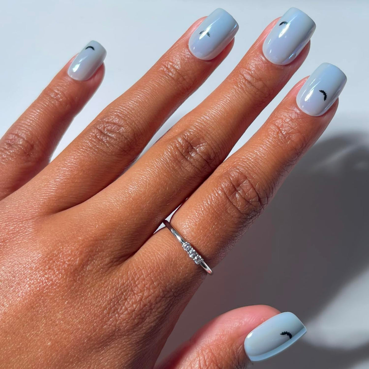 Glamnetic Halloween Press On Nails, Short Oval Cat-Eye, Bitter Orange