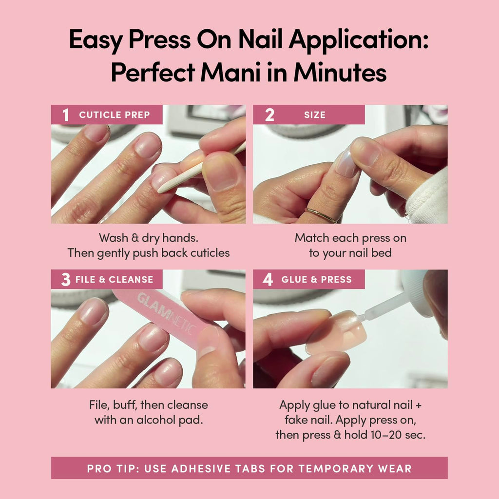 Glamnetic Halloween Press On Nails, Short Oval Cat-Eye, Bitter Orange
