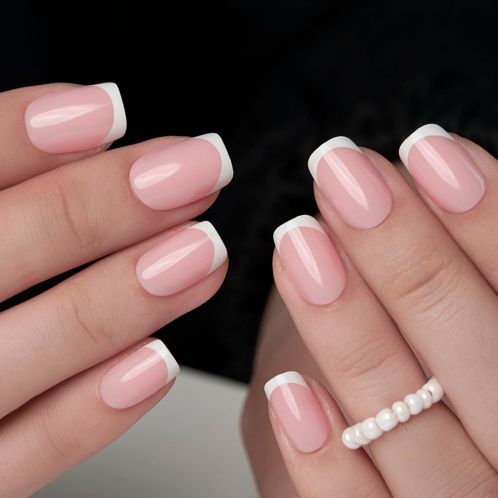 CurvLife Short Square Ombre Cat Eye Press On Nails, Obsidian Fade Black