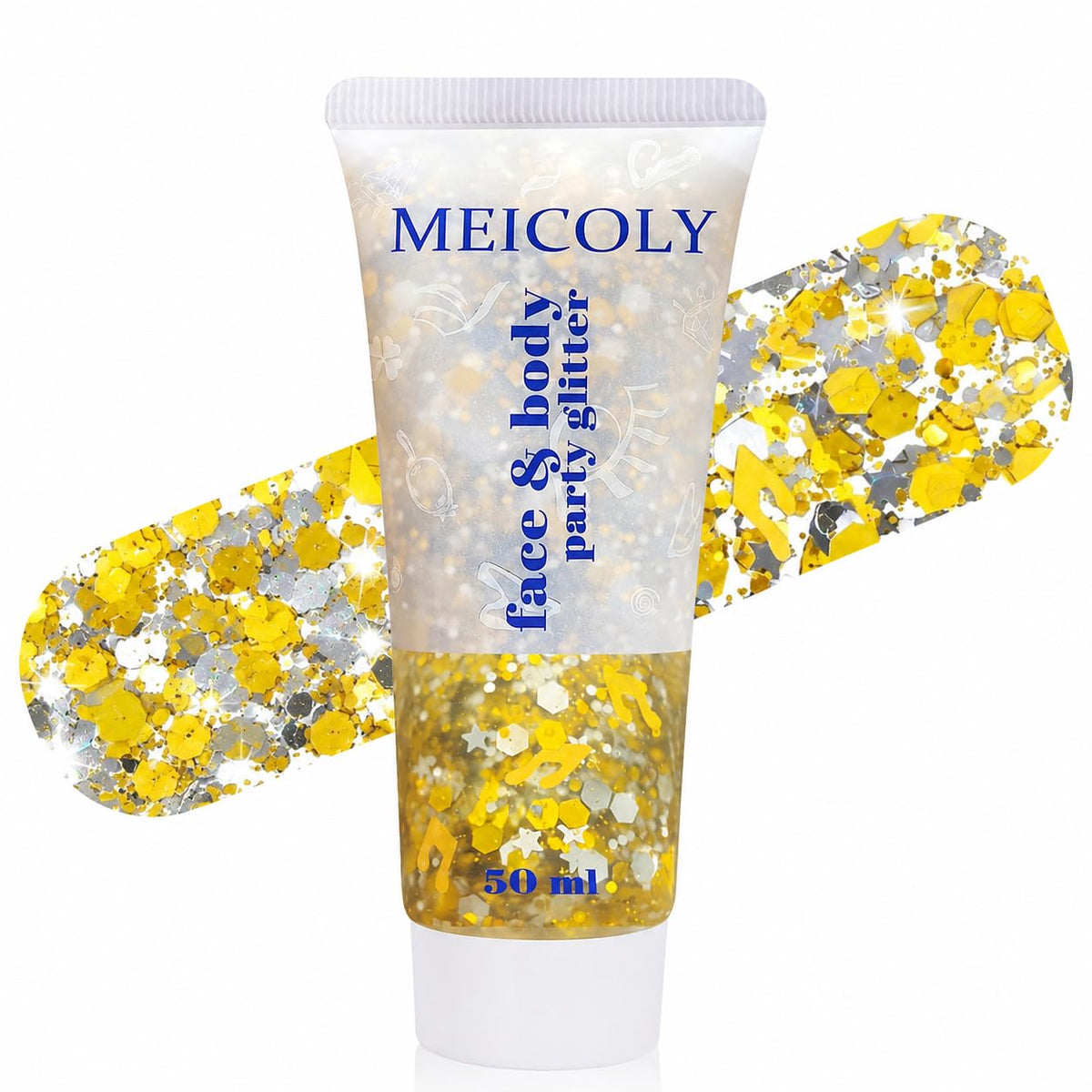 MEICOLY Chameleon Green Body Glitter,Holographic Self-Adhesive Face Glitter,Color Changing Mermaid Hair Glitter,Halloween Glitter Face Paint for Face Body Hair,St Patricks Day Accessories