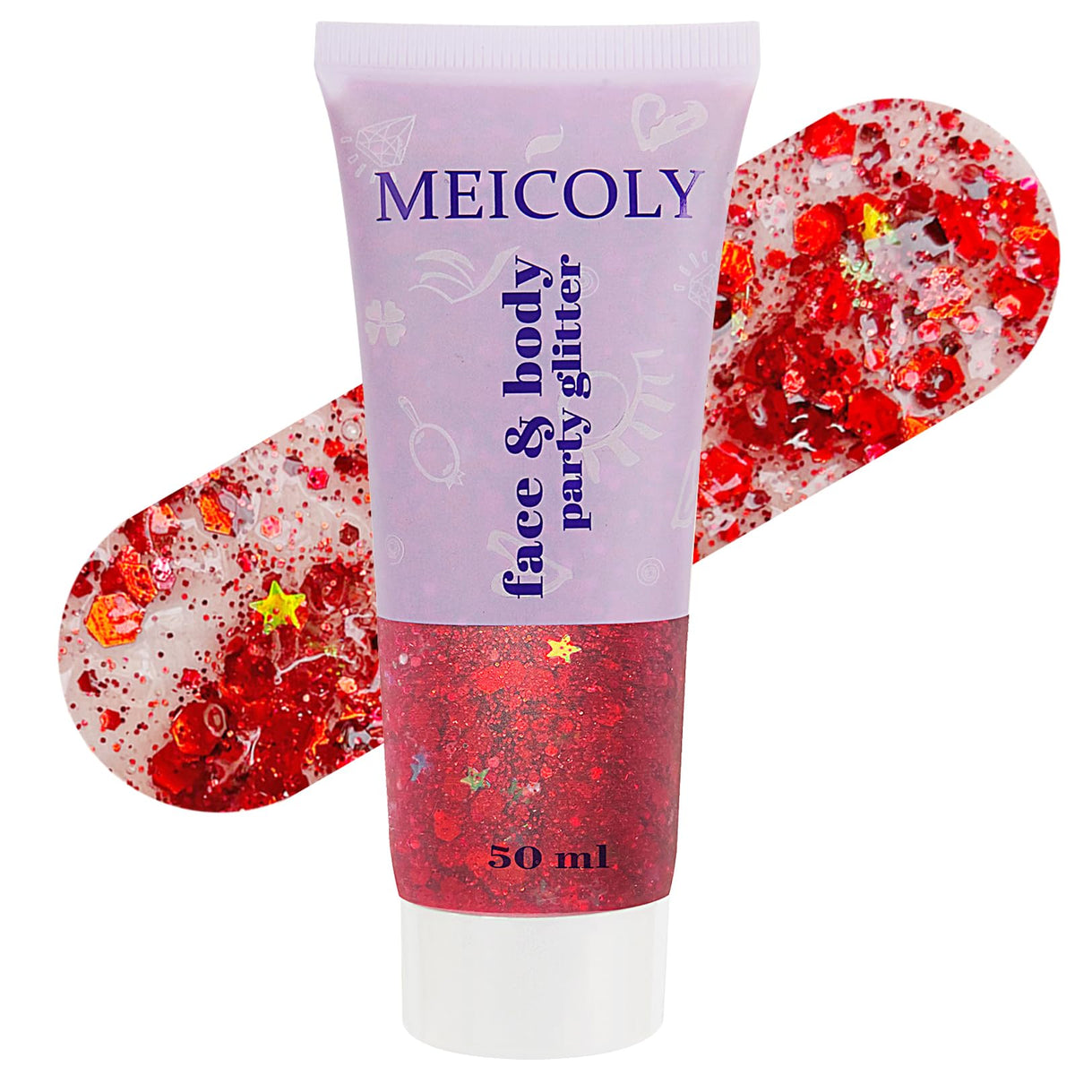 MEICOLY Chameleon Green Body Glitter,Holographic Self-Adhesive Face Glitter,Color Changing Mermaid Hair Glitter,Halloween Glitter Face Paint for Face Body Hair,St Patricks Day Accessories