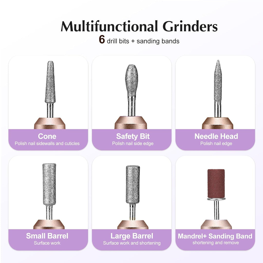 COSLUS C40 Electric Nail Drill Professional, Precise Speed Dial, Purple