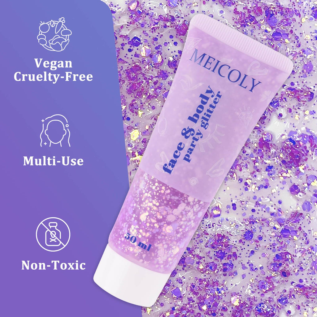 MEICOLY Chameleon Green Body Glitter,Holographic Self-Adhesive Face Glitter,Color Changing Mermaid Hair Glitter,Halloween Glitter Face Paint for Face Body Hair,St Patricks Day Accessories