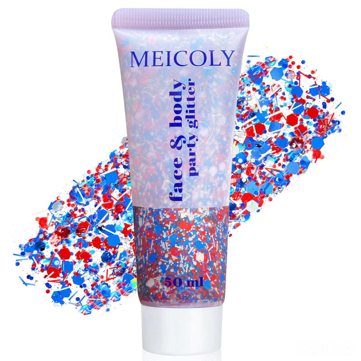 MEICOLY Chameleon Green Body Glitter,Holographic Self-Adhesive Face Glitter,Color Changing Mermaid Hair Glitter,Halloween Glitter Face Paint for Face Body Hair,St Patricks Day Accessories